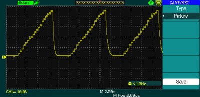 Ramp: 45 Vpp, 8 sec., P=450 W